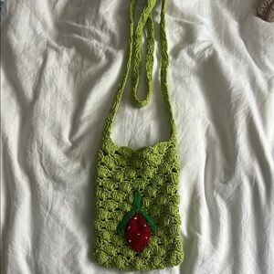 Green Crochet Shoulder Bag